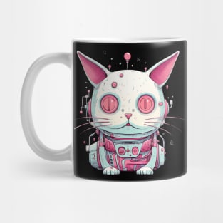 Futuristic Cyber Pink Cat Mug